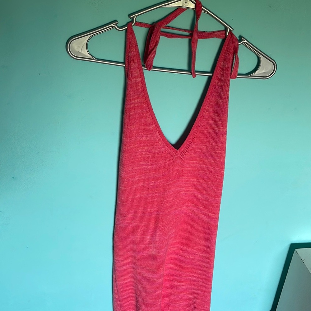 Wild Fable hot pink & orange dress, size medium! Halter neck, cute and summery
